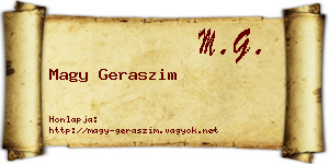 Magy Geraszim névjegykártya
